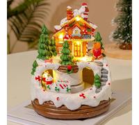 Christmas Snow Village, Christmas Snow House Decoration with LED Light And Music Playing, Sturdy Durable Resin Material, Convenient USB/Batteries Operated, for Holiday Decor, Collection