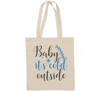 Christmas Snowflake Baby It's Cold Outside - Borsa tote in cotone naturale bianco