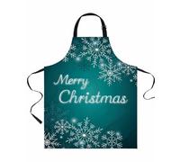 Christmas Snowflake Ombre Teal Teal Winter Xmas Gradient Grembiule Multiuso Grembiuli Cucina Antimacchia Grembiule Cucina per Lavoro Barman Giardinaggio 70X84cm