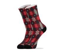 Christmas Snowflake Plaid Calzini Da Lavoro Leggero Calze Comodo Calzini Da Equipaggio Per Adulti Esterno Hike 40Cm
