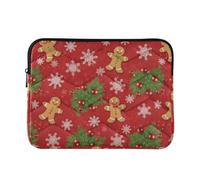 Christmas Snowflake Red Quilted Computer Sleeve | Custodia resistente ai graffi per laptop da uomo durante i viaggi d'affari, taglia M