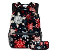 Christmas Snowflake Stay on Trend con questo set di 2 zaini per bambini, perfetto per ragazzi, ragazze e adolescenti, Multicolore#04, B:29.4x20x40cm P:19x7.5x3.8cm, Zaini Daypack