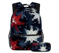Christmas Snowflake Stay on Trend con questo set di 2 zaini per bambini, perfetto per ragazzi, ragazze e adolescenti, Multicolore#05, B:29.4x20x40cm P:19x7.5x3.8cm, Zaini Daypack