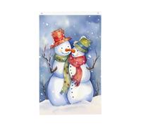 Christmas Snowman Couple Winter Bandiera Robuste Flag Durevole Bandiere Per Giardino Decorazione Cortile Casa 90X150Cm