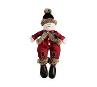 Christmas Snowman Figurine For Shelf - Cute Soft Handmade Figurines, Christmas Decorations | For Indoor, Outside, Home, Kitchen, Porch, Tabletop, Mantel Fireplace Winter, Seasonal Decoration, 54x25cm