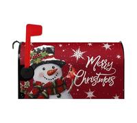 Christmas Snowman Mailbox Cover - Magnetic Wrap, 21 x 18 Inch Magnetic Winter Mailbox Cover with Snowman Design | Festive Letter Box Wrap for Garden Yard Home Patio Porch Outdoor Decor
