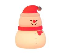 Christmas Snowman Night Light - Cute Silicone Touch Lamp Decoration | Rechargeable Christmas Tree Ornament | Kids Nightlight for Baby Children Girls Boys | Tabletop Ambient Lighting for Bedroom Nurs