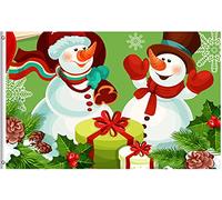 Christmas Snowman With Gift Berries Snowflake Bandiera Del Giardino 90X150Cm Tutte Le Stagioni Banner Resistenti Bandiera Da Esterno Per Campionato Prato Fattoria