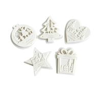 Christmas Soap Molds 5-Piece Easy Release Cute Tree Heart Star DIY Making