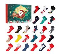 Christmas Socks Adventt Calendar 2025-24 Days, Funny Pattern Sock Countdown Calendar for Adults, Teens, Men, Women | 24-Day 2025 Christmas Box Gift Idea for Holiday, Birthday, Home Celebration