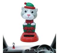 Christmas Solar Dancing Toys, Cartoon Shaking Head Dolls for Car Dashboard, ABS Fun Solar-Powered Dancing Figures for Desk Home Auto Interior Décor, Holiday Vibration Ornament for Kids Adult, 5x5x10cm