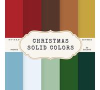 Christmas Solid Colors Scrapbook Paper - 50 Pages, 25 Double-Sided Colors - 8.5 x 8.5 in Craft Pad: Red, Green, Gold, Blue, Silver, Brown, and Frosty ... DIY Holiday Cards, Journals, Collage, Crafts