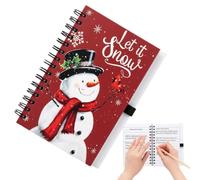 Christmas Spiral Mini Notebook with Pen Loop, 50-Page Lined Pocket Journal | 5.5 x 3.3 in Compact Holiday Notebook featuring 50 Lined Pages, Built-In Pen Holder Loop, and Festive Cover Artwork