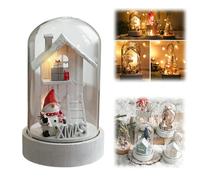 Christmas Spirit In Nostalgic Bottle, Handmade Miniature Reindeer Scenes with LED Lights, Home Tabletop Ornament Unique Gift for Distant Loved Ones