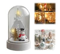 Christmas Spirit In Nostalgic Bottle, Handmade Miniature Reindeer Scenes with LED Lights, Home Tabletop Ornament Unique Gift for Distant Loved Ones