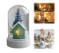 Christmas Spirit In Nostalgic Bottle, Handmade Miniature Reindeer Scenes with LED Lights, Home Tabletop Ornament Unique Gift for Distant Loved Ones