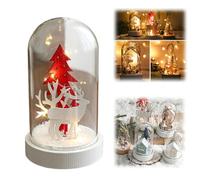 Christmas Spirit In Nostalgic Bottle, Handmade Miniature Reindeer Scenes with LED Lights, Home Tabletop Ornament Unique Gift for Distant Loved Ones