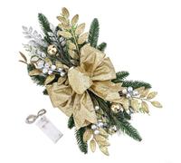 Christmas Staircase Decoration 45cm With Lights Indoor Outdoor | PVC And Metal, Includes Light String, 45x20cm, Easy Hang For Door Window Porch Garden, Festive Holiday Decor