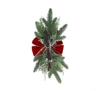 Christmas Staircase Decoration 45cm With Lights Indoor Outdoor | PVC And Metal, Includes Light String, 45x20cm, Easy Hang For Door Window Porch Garden, Festive Holiday Decor
