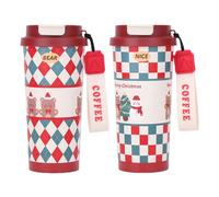 Christmas Steel Tumbler | Insulated Water Mug | 6.7cm Stainless Steel Travel Cup with Lid for Office Students Gym Drivers Outdoor Sports Commute Hiking Picnic Camping Beach