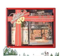 Christmas Stickers for Scrapbooking with Notebook - 79-piece Christmas Eve gift box | Christmâs Greeting Card Stickers with Sticky Notes | Holiday Decals Kit for Decoration Diary Home Card Phone