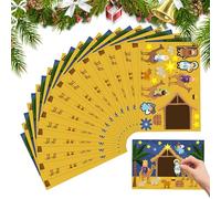 Christmas Stickers, Jesus Nativity Set Religious Sticker, 12 Pieces Craft Kits, Scrapbook Supplies for Christmas Decorations, Home, Classroom, Party Favors, Holidays, Art Projects