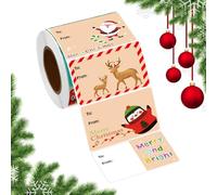 Christmas Stickers Roll - 500 Pieces Assorted Cartoon Adhesive, Holiday Labels and Tags with Bright Colors, Sticker Set for Envelopes, Paper, Greeting Cards, Scrapbooking, and Seasonal Crafting Use