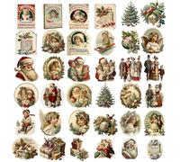 Christmas Stickers, Vintage Christmas Stickers, Holiday Sticker Decals, Seasonal Sticker Pack, Vintage Christmas Stickers 36-Piece Holiday Sticker Decals for Laptops, Snowboard, and Present Wrapping