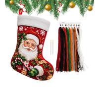 Christmas Stocking Embroidery Kit - Handmade Embroidered Stocking Making Se