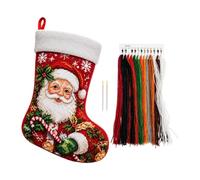 Christmas Stocking Embroidery Kit - Santa Claus Holiday Stocking Cross
