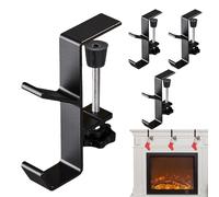 Christmas Stocking Holders For Mantle - Festive Metal Garland Hanger Decorative Anti Rust Anti Slip Hooks Sturdy Mantle Clips Secure Placement, Holiday Stocking Grips, Classic Festive Hooks, Decorativ
