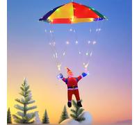 Christmas String Lights, Parachute Santa Decorative Light, Waterproof Festive Ambient Lightings, 8 Lighting Modes with Timer, for Tree, Yard, Patio, Balcony, Window, Garden, Porch