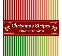 Christmas Stripes Scrapbook Paper: Festive Stripe Patterns in Classic Holiday Colors for Decorating, Journaling, and DIY Crafts