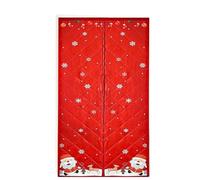 Christmas Style Thick Door Curtain With Deer Snowflake Pattern, Winter Warmth And Windproof, Home Use, No Need For Punching
