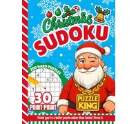 Christmas Sudoku: Jumbo 30-Point Print | Hard Level | 2 Grids Per Page | Brain Challenge | Gift For Low Vision Puzzle Lovers