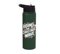 Christmas Surfer - Cavalcando l'onda di Natale Stainless Steel Insulated Water Bottle