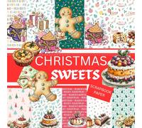 CHRISTMAS SWEETS SCRAPBOOK PAPER: This is used in DIY junk journals, Decoupage, Ephemera, Origami,