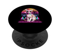 Christmas Synthwave Cornish Rex Sunglasses PopSockets PopGrip Adesivo
