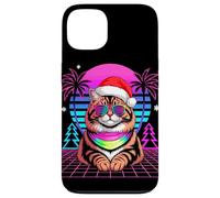 Christmas Synthwave Siberian Cat Sunglasses Moscow Longhairs Custodia per iPhone 13