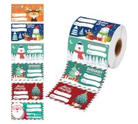 Christmas Tags - 500-Piece Self-Adhesive Cartoon Removable, 7.5x7x7cm Holiday Wrapping Name Tag Stickers,Effortless For Package Box Crafts Envelope Kids Adults Teens Friends Family Coworker