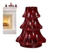 Christmas Taper Candle Holder - Vintage Glass Holiday Decor | Tapered Candlestick Holders for Weddings, Festival, Gatherings, Mantel, Fireplace, Dining Room, Table Centerpieces