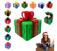 Christmas The Prank Box - Divertente sfida a vite con sorpresa di Babbo Natale, renna, pupazzo di neve, regalo perfetto, scatole regalo fastidiose stampate in 3D con viti, regali divertenti per Natale