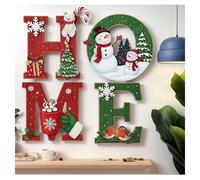 Christmas Theme Home Letter Ornament Set, with Charming Snowman and Gingerbread Man, Festive Seasonal Home Decor, Tabletop Display for Christmas Lovers and Holiday Enthusiasts Wall Decorations(Red)
