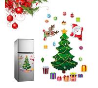 Christmas Themed Magnetic Sticker, Magnet Tree for Fridge Metal Door Decor, DIY Christmas Themed Magnetic Decorations, Home Decor for Indoors Outdoor (A)