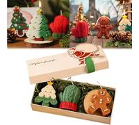 Christmas Three Piece Scented Candle Gift Set, Handmade Scented Candles in Festive Gifts Box, Snowflake,Snowman,Glove Shaped Candles for Xmas Holiday Party Decorations