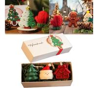 Christmas Three Piece Scented Candle Gift Set, Handmade Scented Candles in Festive Gifts Box, Snowflake,Snowman,Glove Shaped Candles for Xmas Holiday Party Decorations