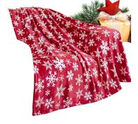 Christmas Throws - Caldo flannel Snowflake Fleece Blanket, Bed and Sofa Cover, Decorative Winter Layer for Women Wife Living Room Bedroom Office Car Dorm Party