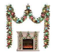 Christmas Tinsel Garland - Tinsel Garland For Christmas, Tinsels Ribbon Tree Decoration, Reusable Moldable Shiny Hangable, Twist Tinsels Garlands For Stair Railings Ceiling Classroom Fence Wall Arch