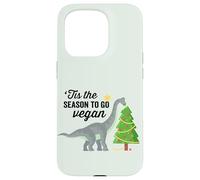 Christmas 'Tis the Season To Go Vegan Dinosaur Christmas Tree Custodia per iPhone 15 Pro