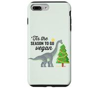 Christmas 'Tis the Season To Go Vegan Dinosaur Christmas Tree Custodia per iPhone 7 Plus/8 Plus